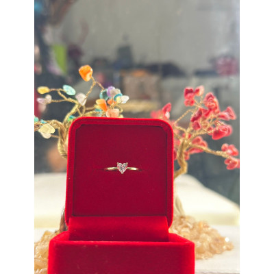 Anillo Solitario Corazón Oro 10k